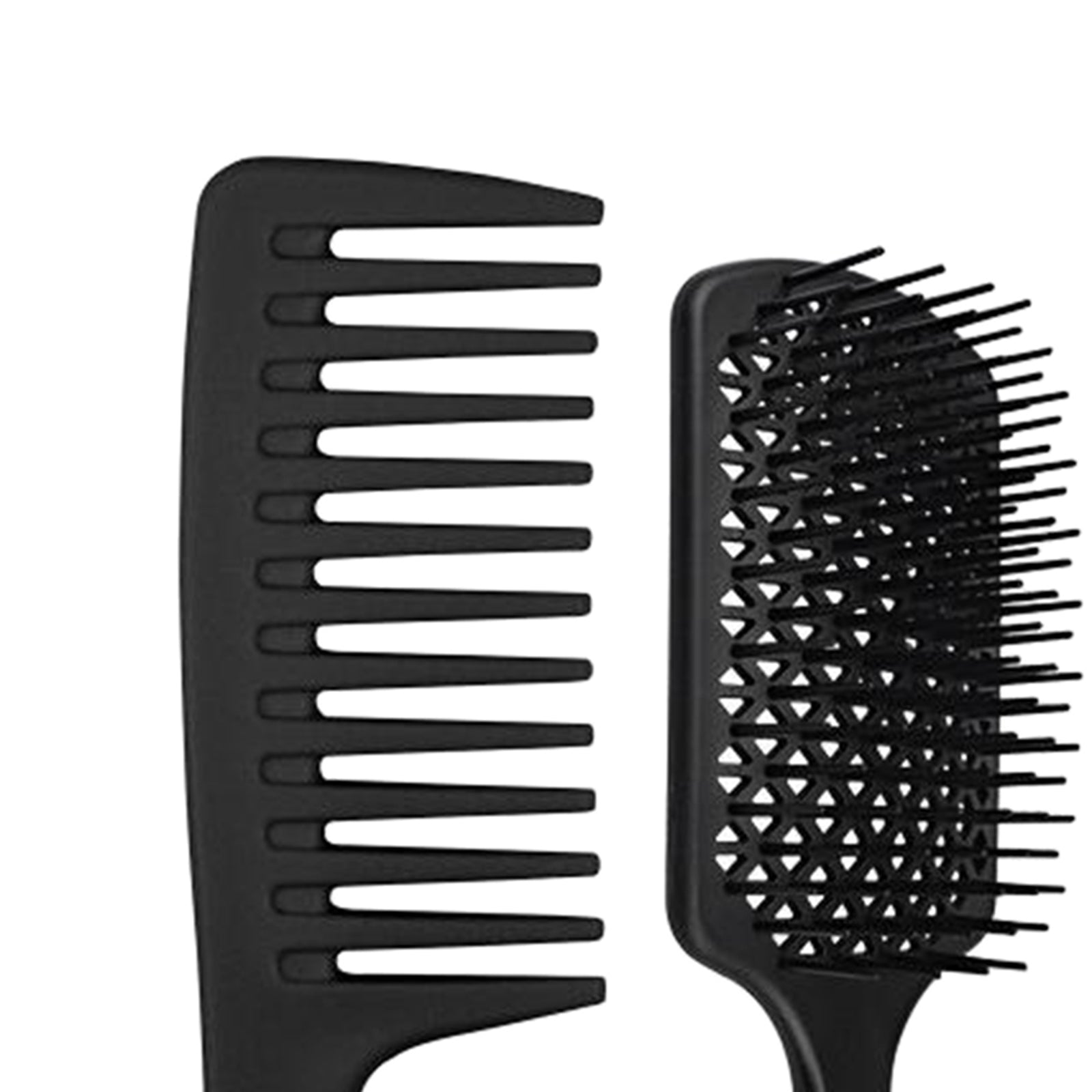 1Set Salon Hair Styling Plastic Barbers Brush Combs Set Black