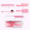 1Set Salon Hair Styling Plastic Barbers Brush Combs Set Purple