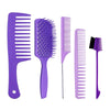 1Set Salon Hair Styling Plastic Barbers Brush Combs Set Purple