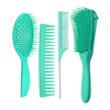 4x Salon Hair Styling Plastic Barbers Brush Combs Set for Long Hair Green