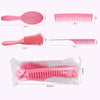 4x Salon Hair Styling Plastic Barbers Brush Combs Set for Long Hair Green