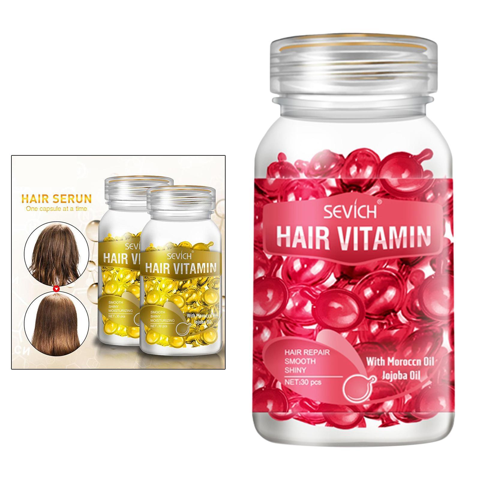 Hair Vitamin Serum Capsule with Vitamins B5 Oil Repair Hair For Women red