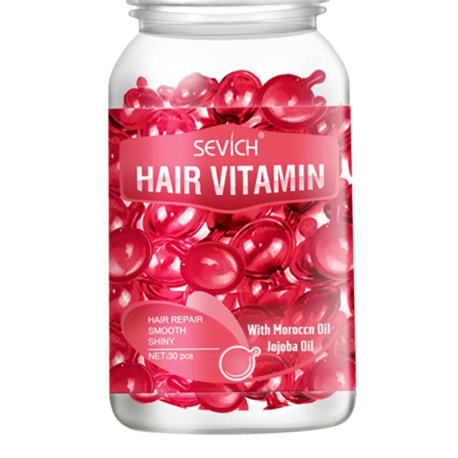 Hair Vitamin Serum Capsule with Vitamins B5 Oil Repair Hair For Women red