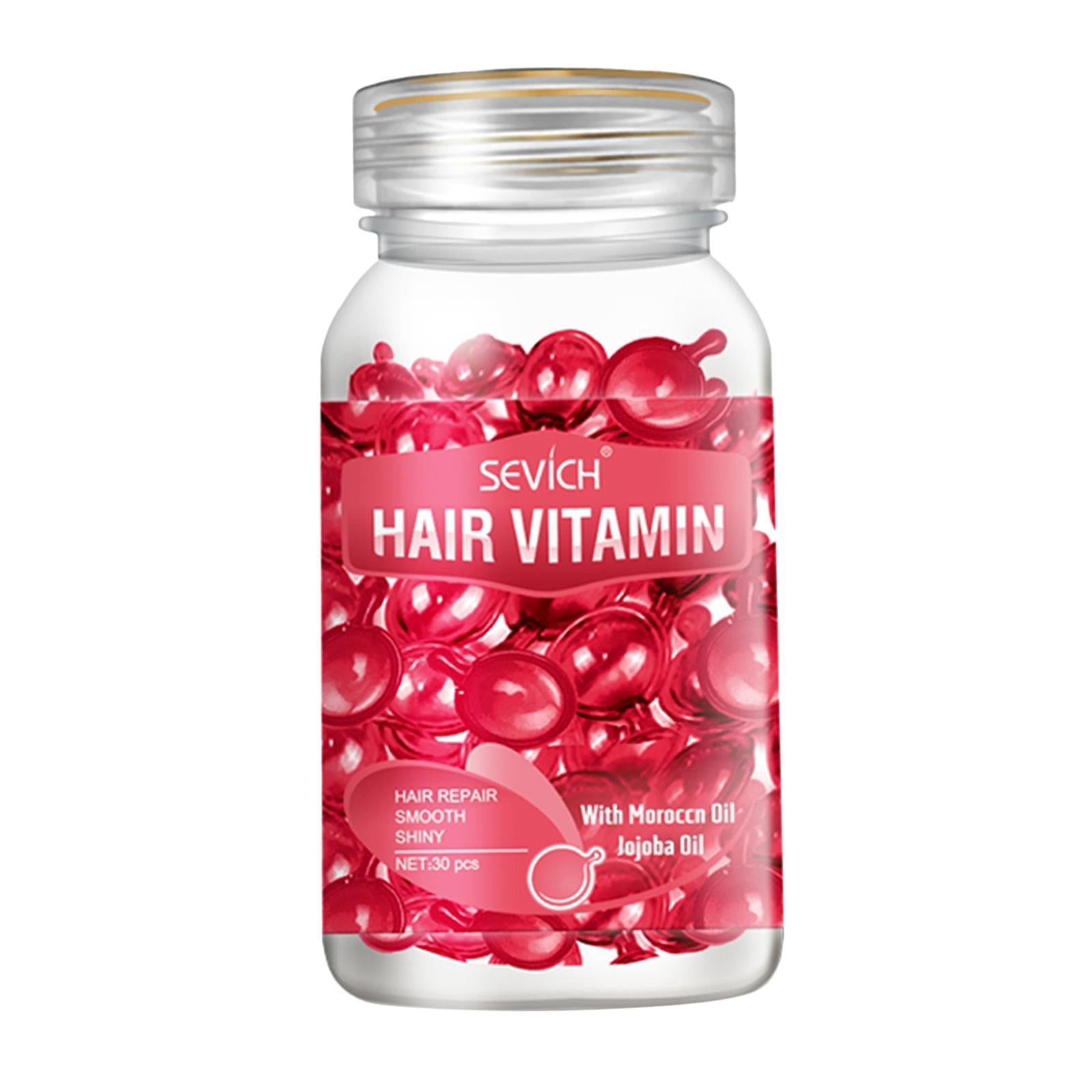 Hair Vitamin Serum Capsule with Vitamins B5 Oil Repair Hair For Women red