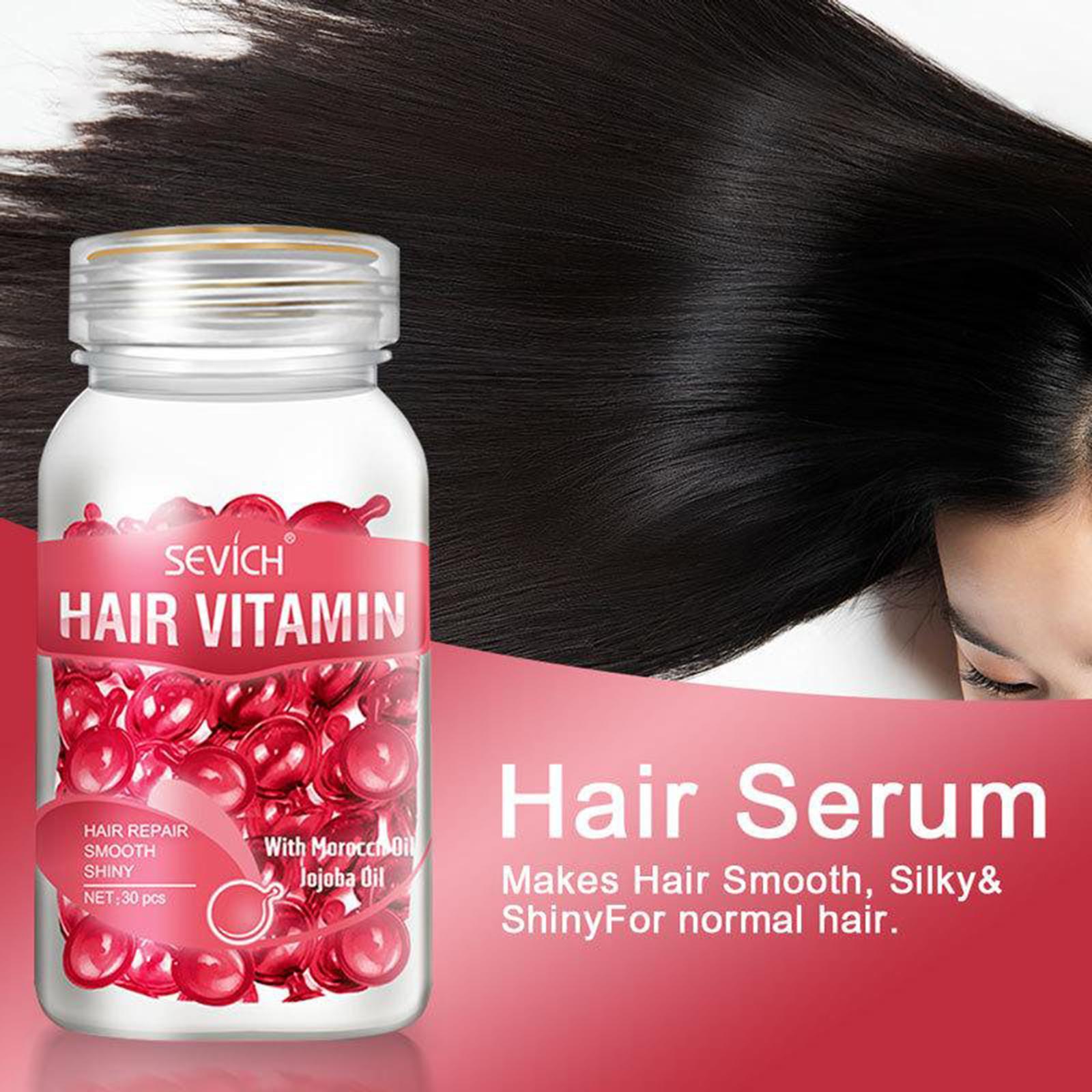 Hair Vitamin Serum Capsule with Vitamins B5 Oil Repair Hair For Women red