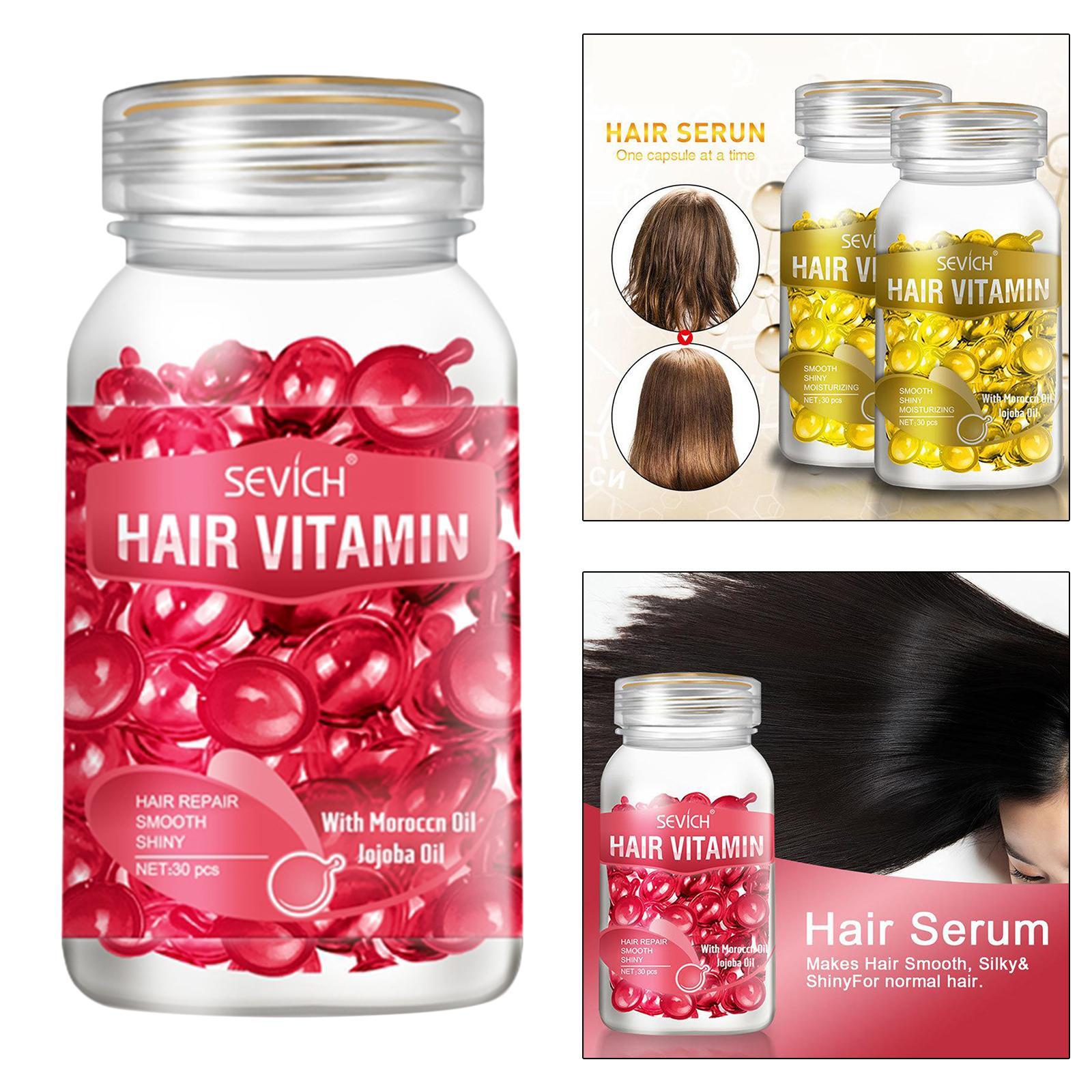 Hair Vitamin Serum Capsule with Vitamins B5 Oil Repair Hair For Women red