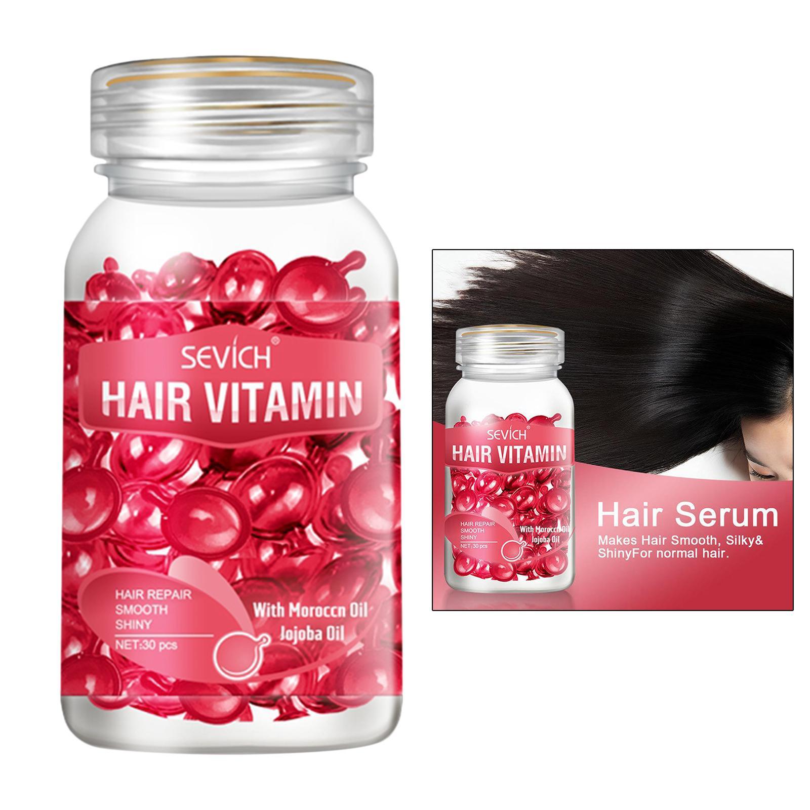 Hair Vitamin Serum Capsule with Vitamins B5 Oil Repair Hair For Women red