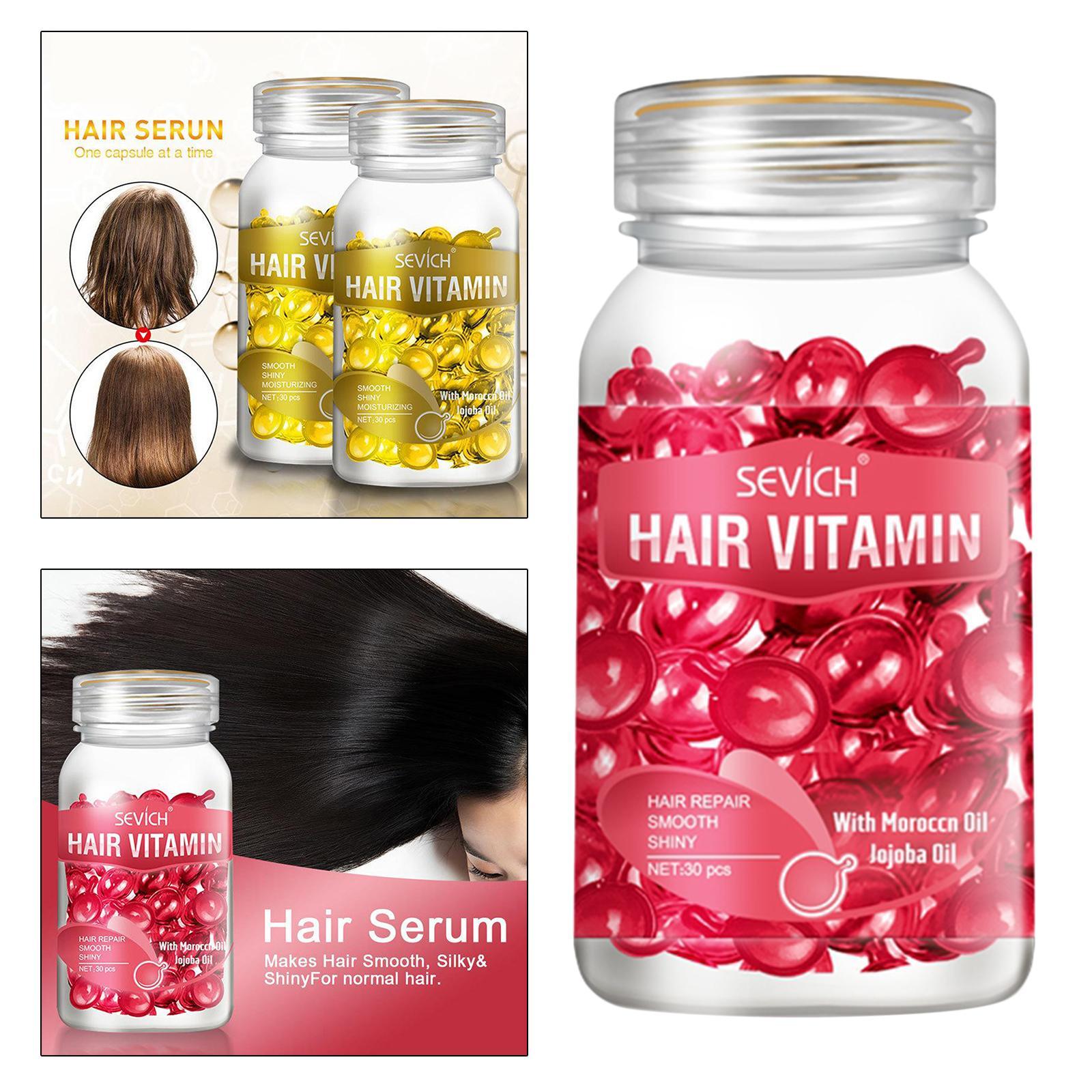 Hair Vitamin Serum Capsule with Vitamins B5 Oil Repair Hair For Women red