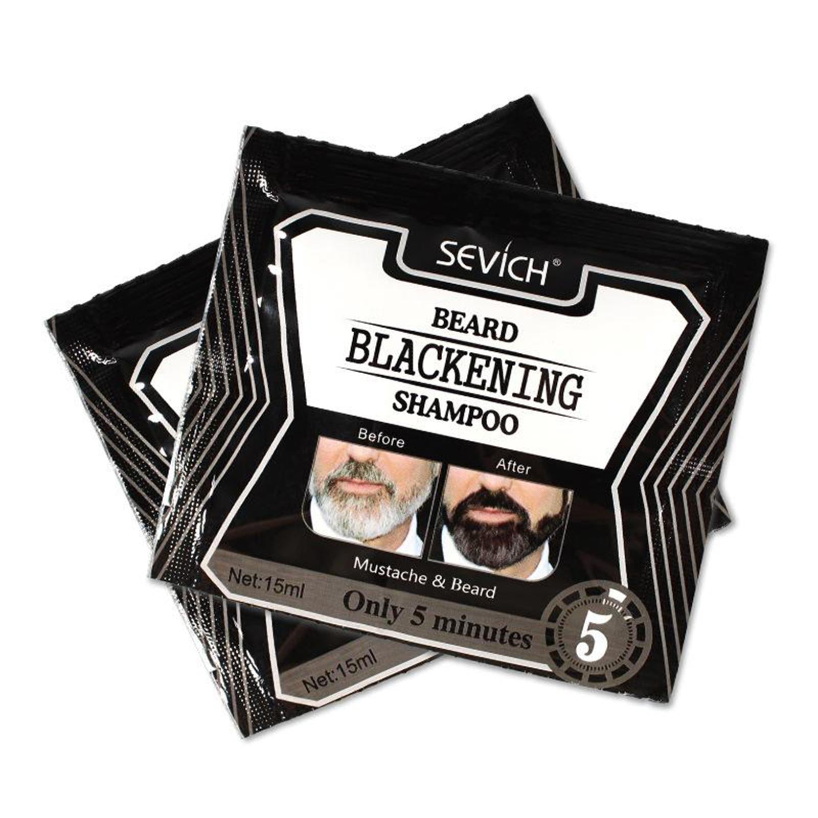 Beard Coloring Darkening Dye Shampoo Gradually Colors Mustache(15ml) 10 pcs