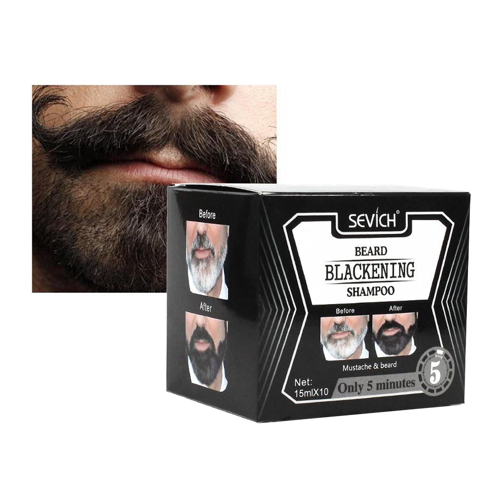 Beard Coloring Darkening Dye Shampoo Gradually Colors Mustache(15ml) 10 pcs