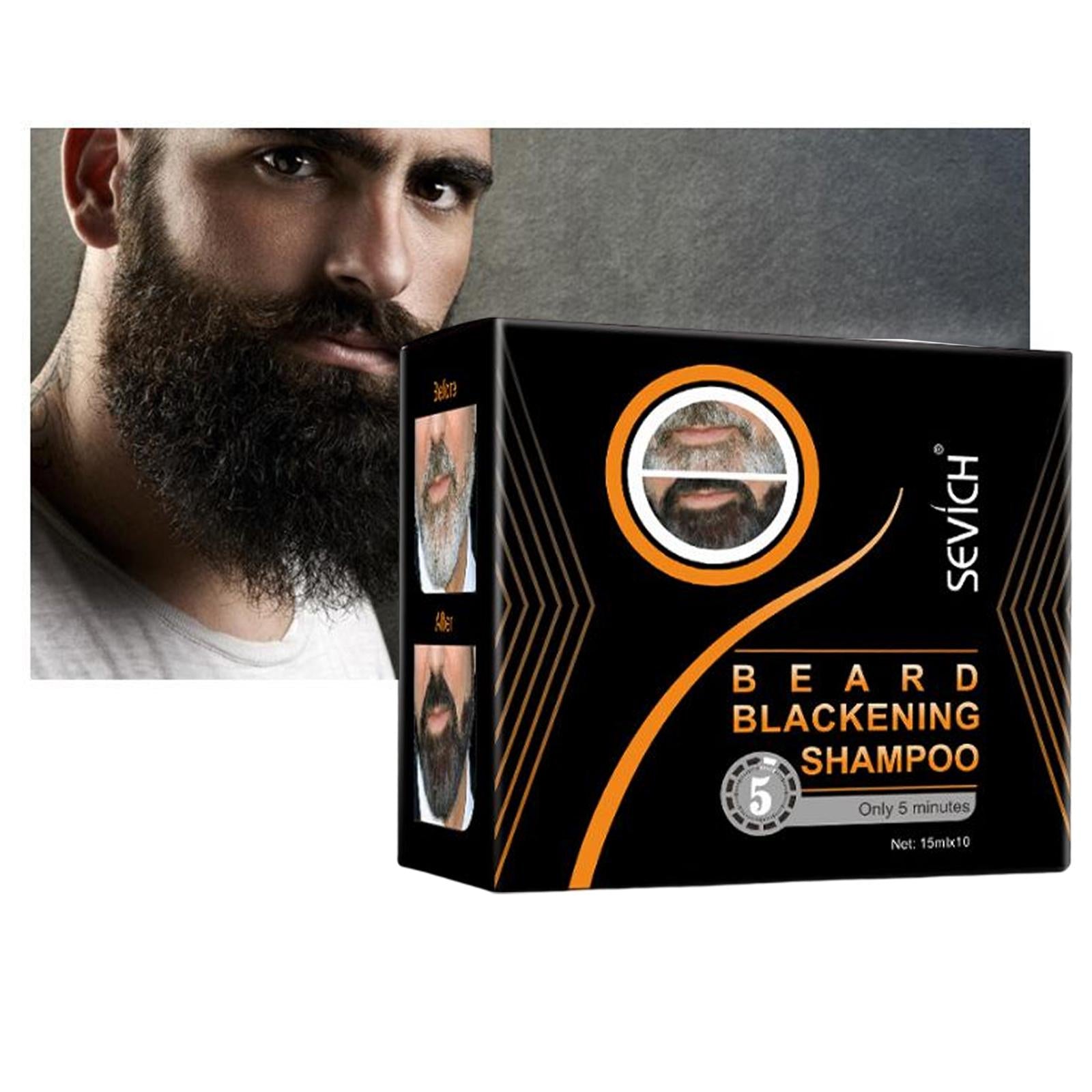 Beard Coloring Darkening Dye Shampoo Gradually Colors Mustache(15ml) 10 pcs