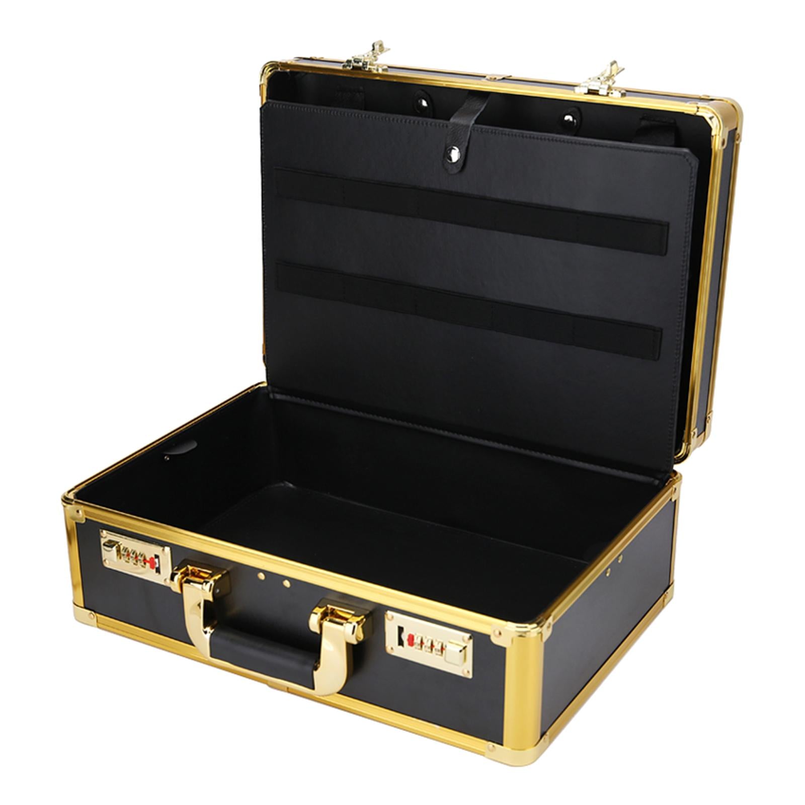 Large Barber Salon Tool Kits Storage Travel Carry Case Organizer Box Gold