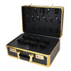 Large Barber Salon Tool Kits Storage Travel Carry Case Organizer Box Gold