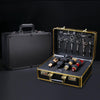 Large Barber Salon Tool Kits Storage Travel Carry Case Organizer Box Gold