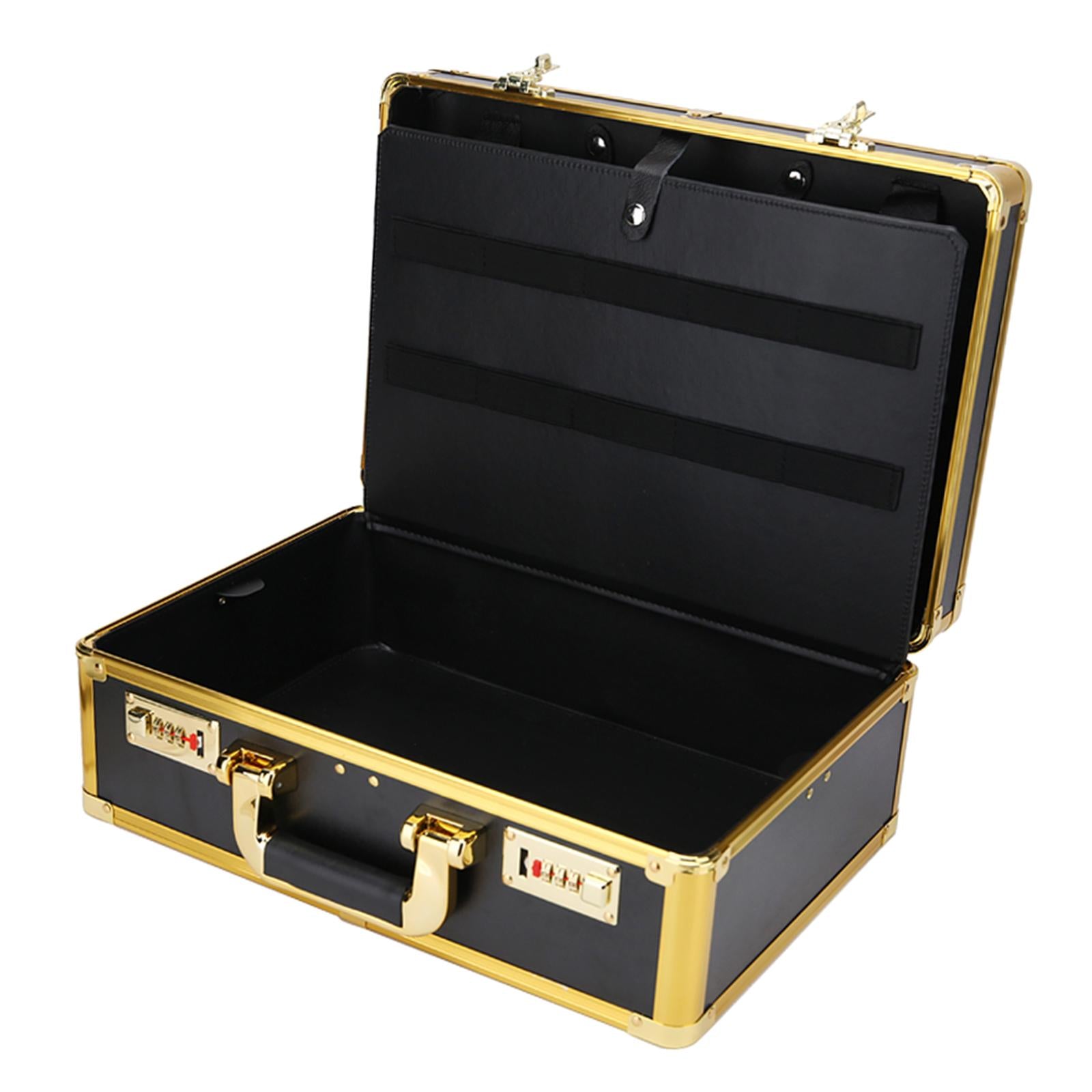 Large Barber Salon Tool Kits Storage Travel Carry Case Organizer Box Gold