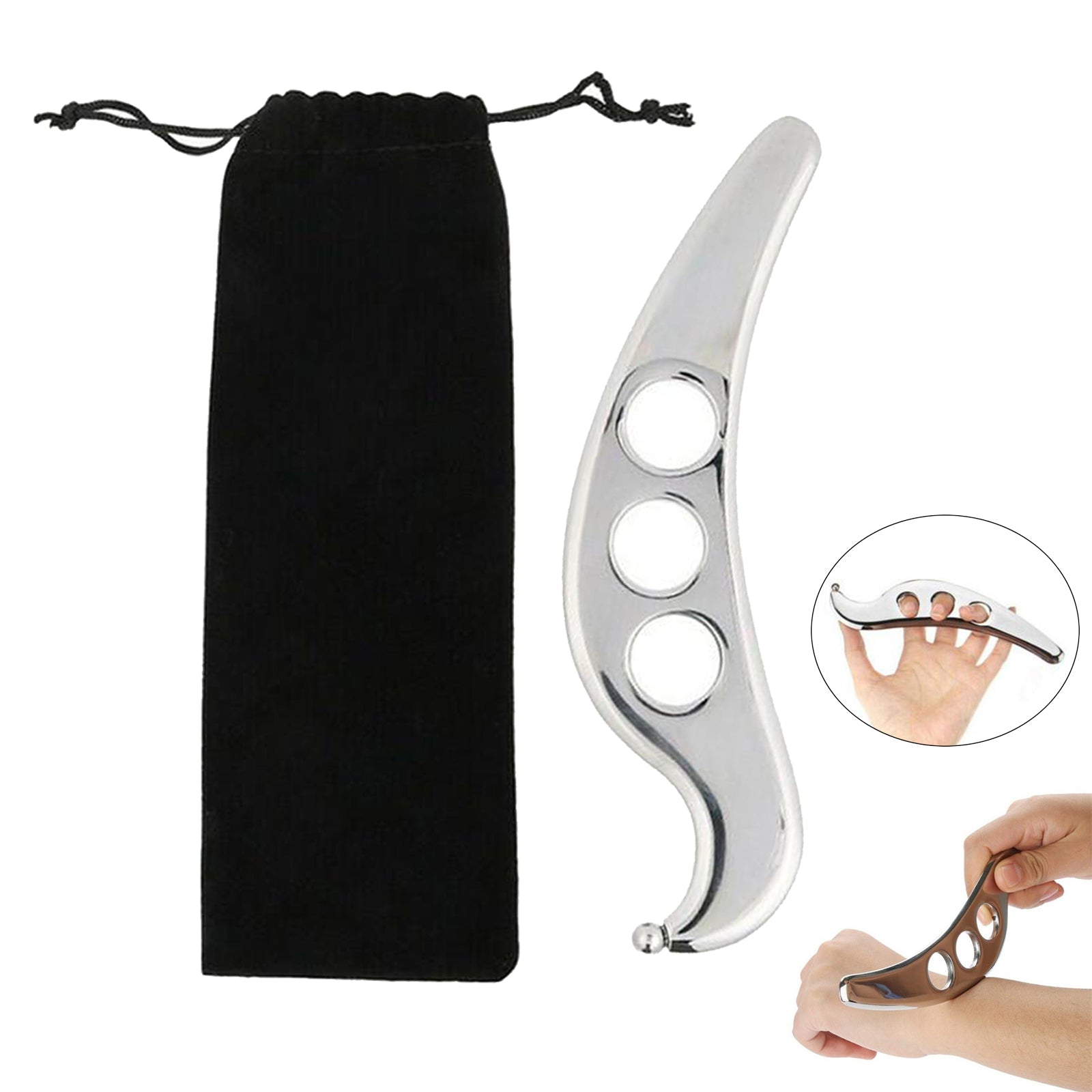 Stainless Steel Gua Sha Board Muscle Scraping Massage Tool Physical Therapy