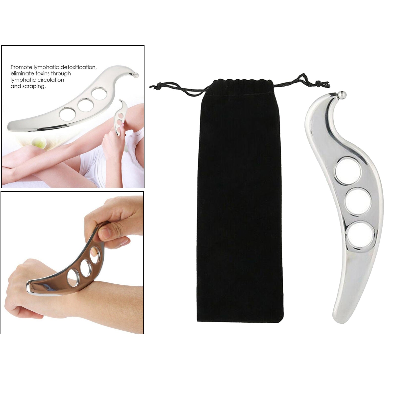 Stainless Steel Gua Sha Board Muscle Scraping Massage Tool Physical Therapy