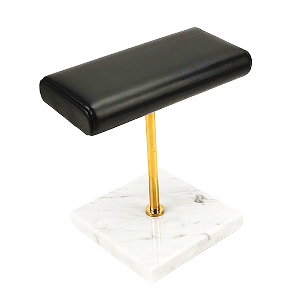 PU Leather Marble Base Watch Display Stand for All Watches White Gold