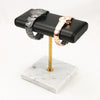 PU Leather Marble Base Watch Display Stand for All Watches White Gold