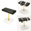 PU Leather Marble Base Watch Display Stand for All Watches White Gold