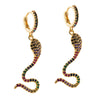 Gothic Wave 18K Gold Plated Snake Shape Drop Earrings Shining Ins Girls