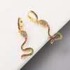 Gothic Wave 18K Gold Plated Snake Shape Drop Earrings Shining Ins Girls