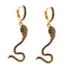 Gothic Wave 18K Gold Plated Snake Shape Drop Earrings Shining Ins Girls