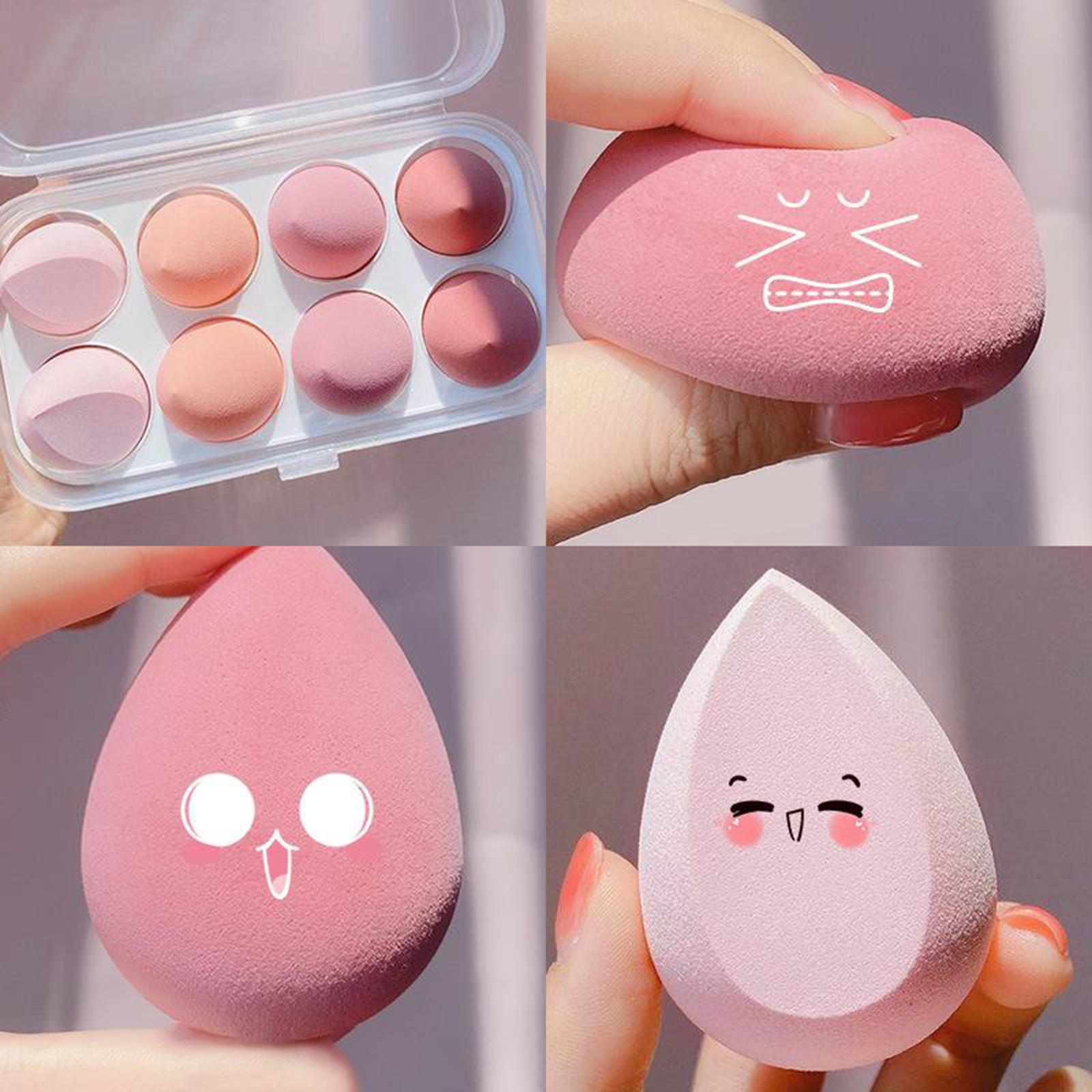 8x Beauty Makeup Sponge Set Blender Blending Foundation  Strawberry Mousse