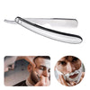 Straight Edge Barber Razors Folding Shaving Razor Mens Manual Shaver Silver