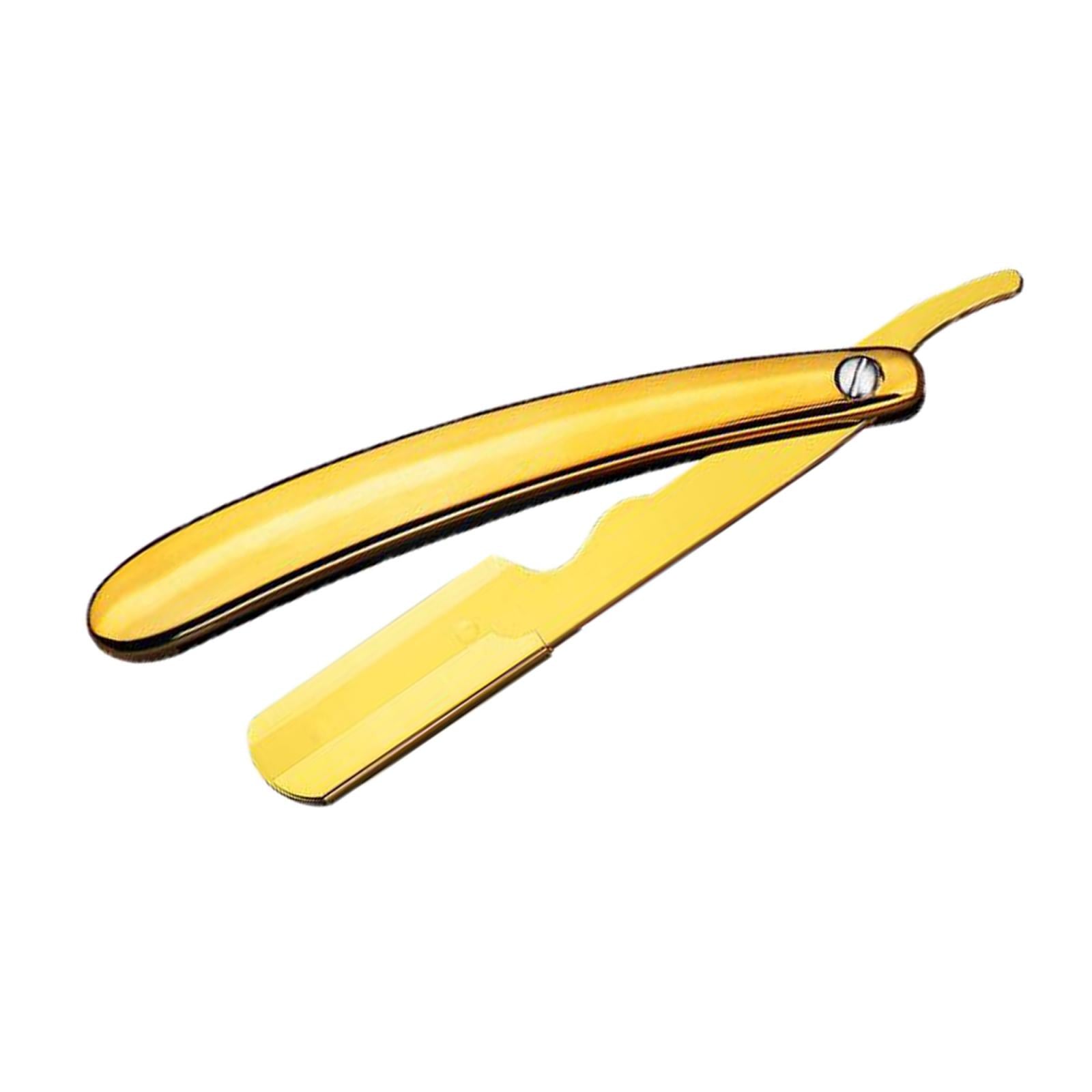 Straight Edge Barber Razors Folding Shaving Razor Mens Manual Shaver Gold