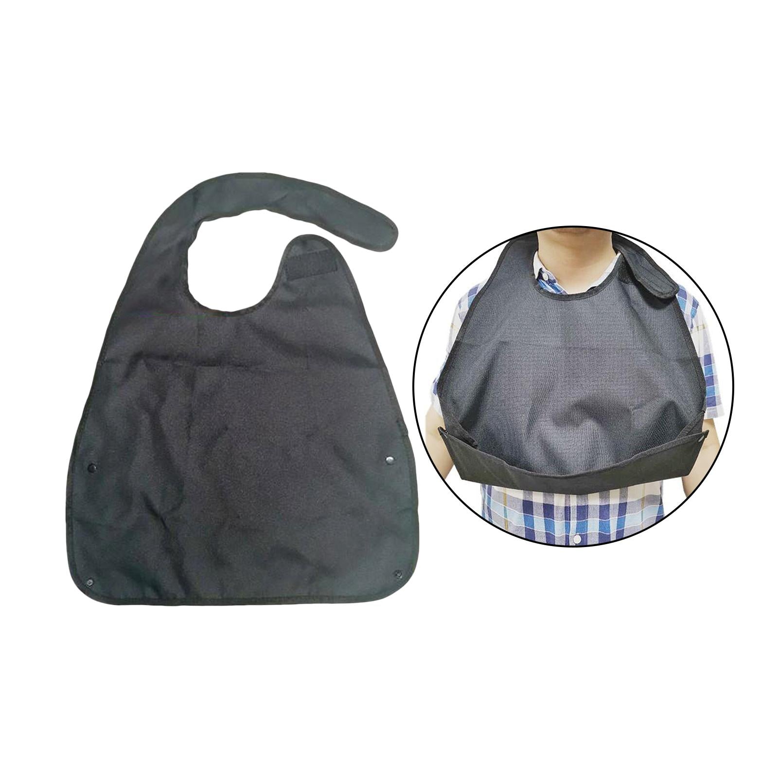 Crumb Catcher Adult Bib Apron with Pocket Waterproof Mealtime Protector