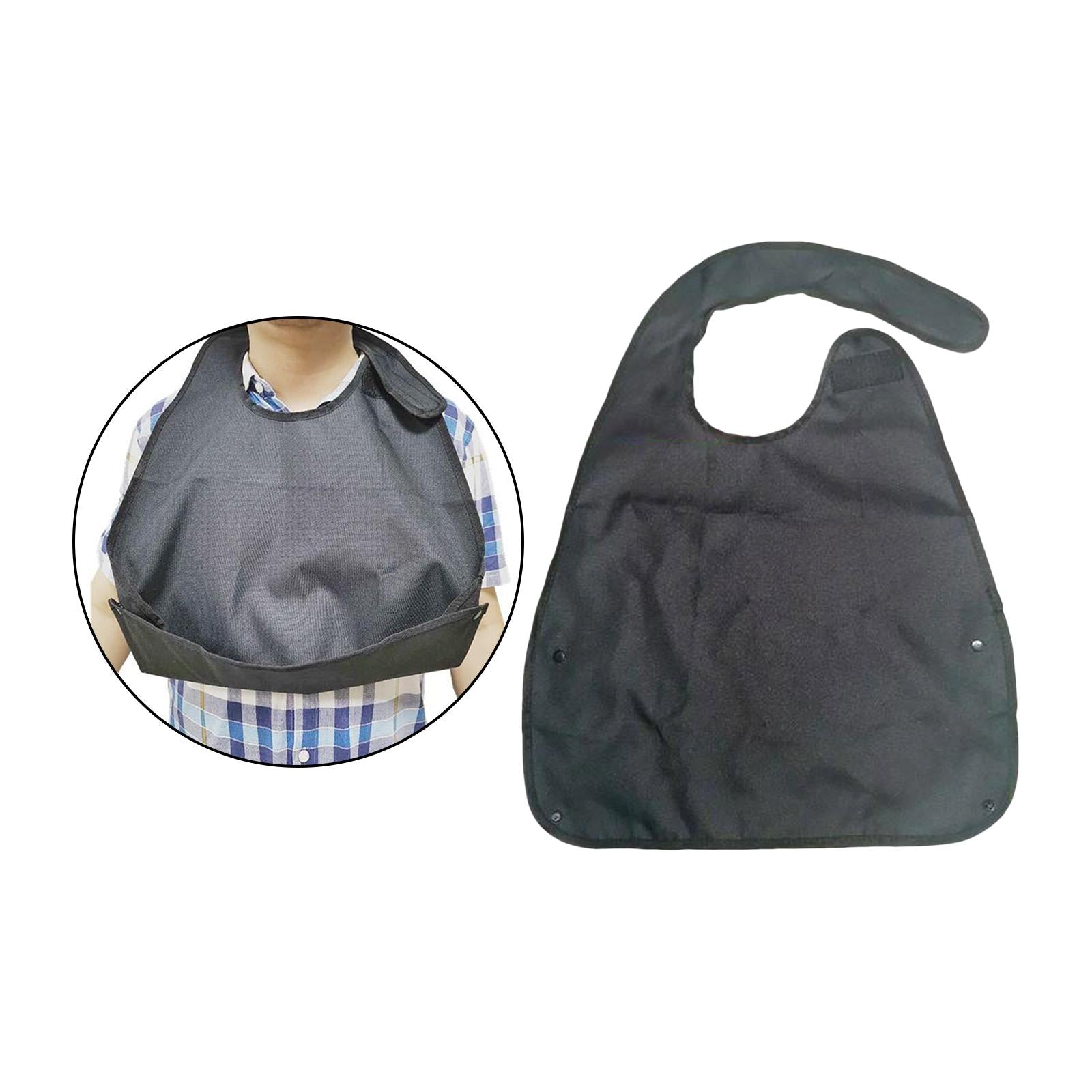 Crumb Catcher Adult Bib Apron with Pocket Waterproof Mealtime Protector