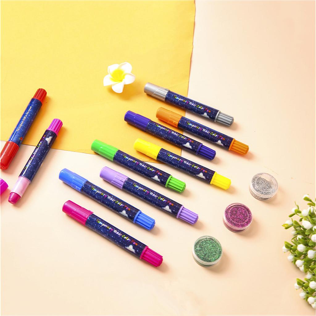 Hair Chalk Pens for Girls Kids Women Party Makeup Gift Washable Hair Dye Kit