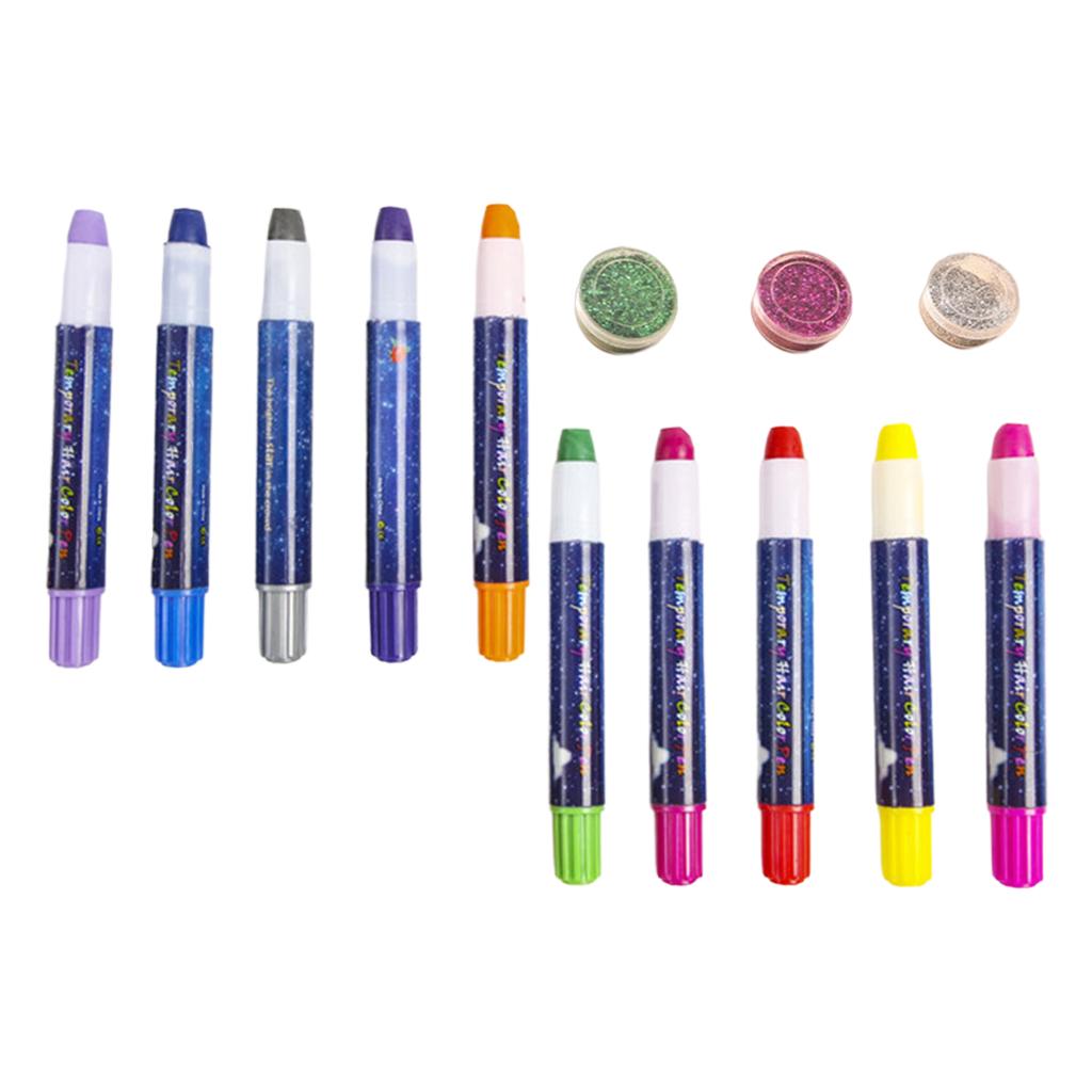 Hair Chalk Pens for Girls Kids Women Party Makeup Gift Washable Hair Dye Kit