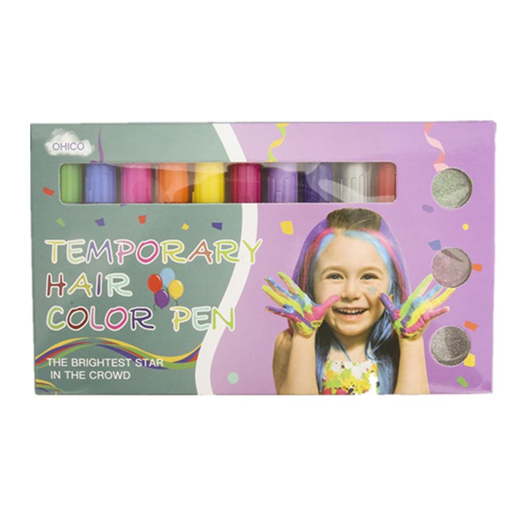 Hair Chalk Pens for Girls Kids Women Party Makeup Gift Washable Hair Dye Kit