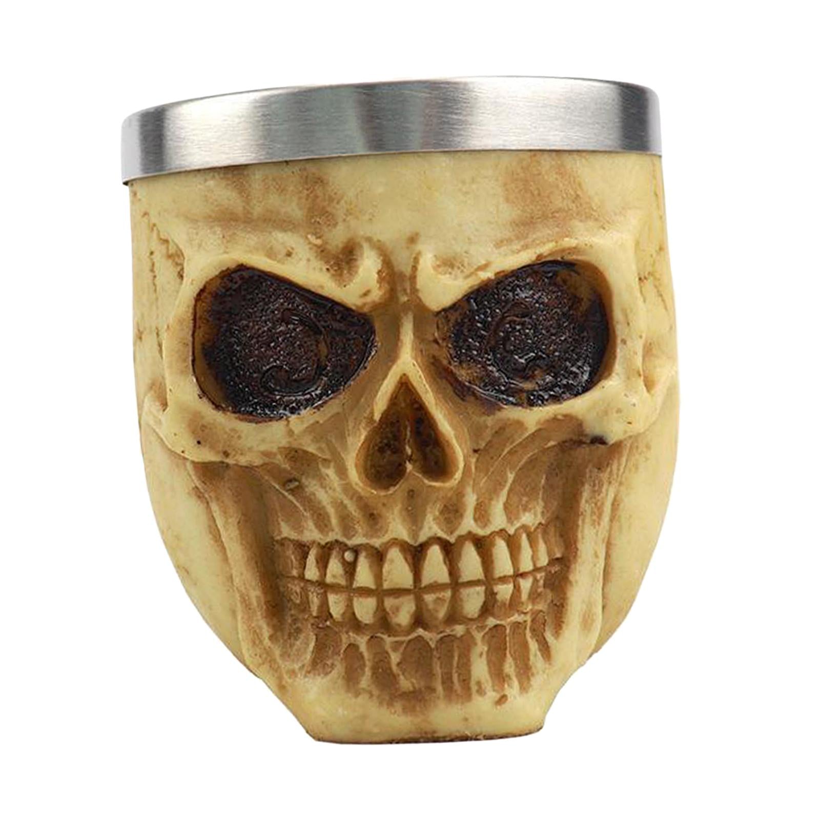 Mens Skull Head Soap Cup Shaving Lather Bowl for Male Heavy Duty Style 02