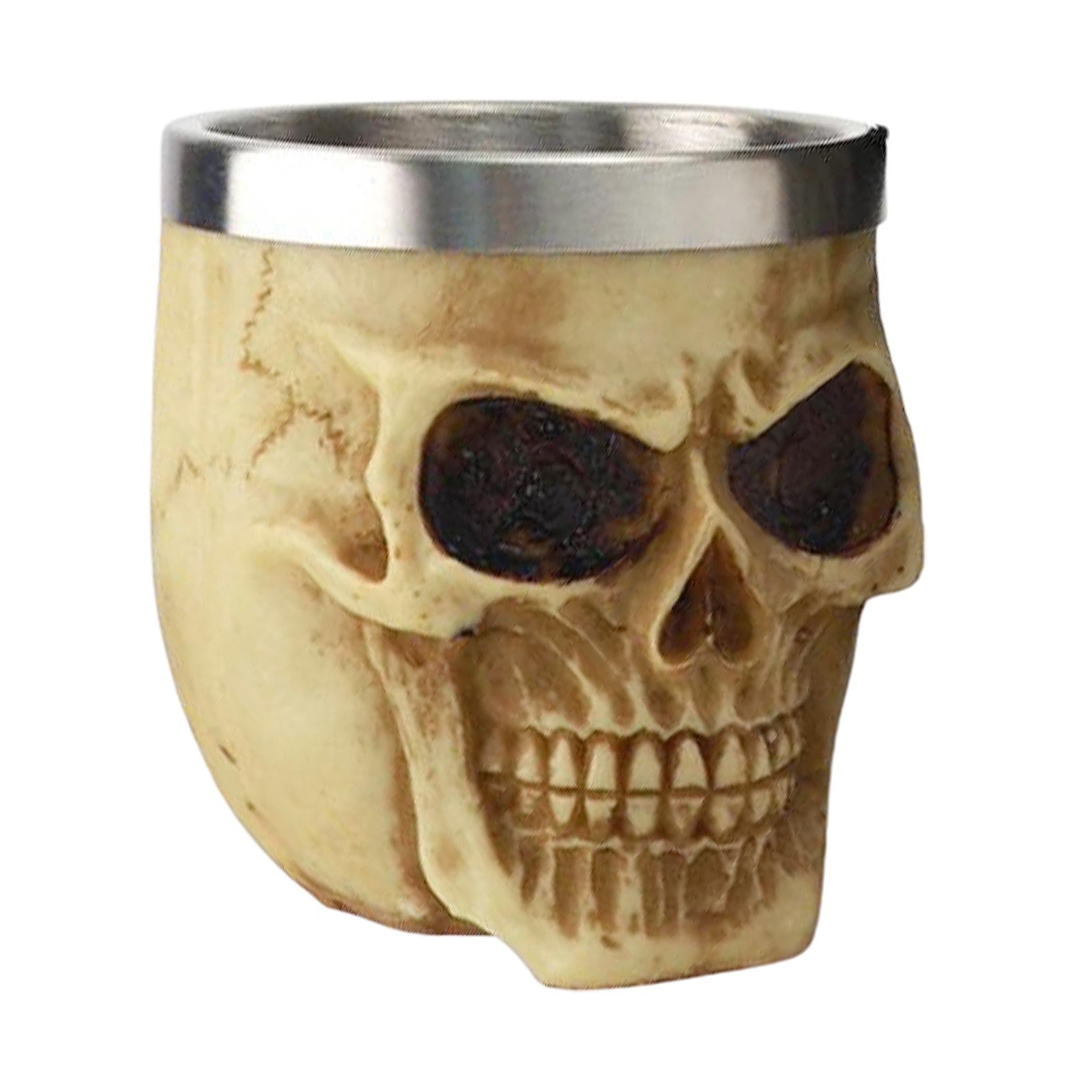 Mens Skull Head Soap Cup Shaving Lather Bowl for Male Heavy Duty Style 02