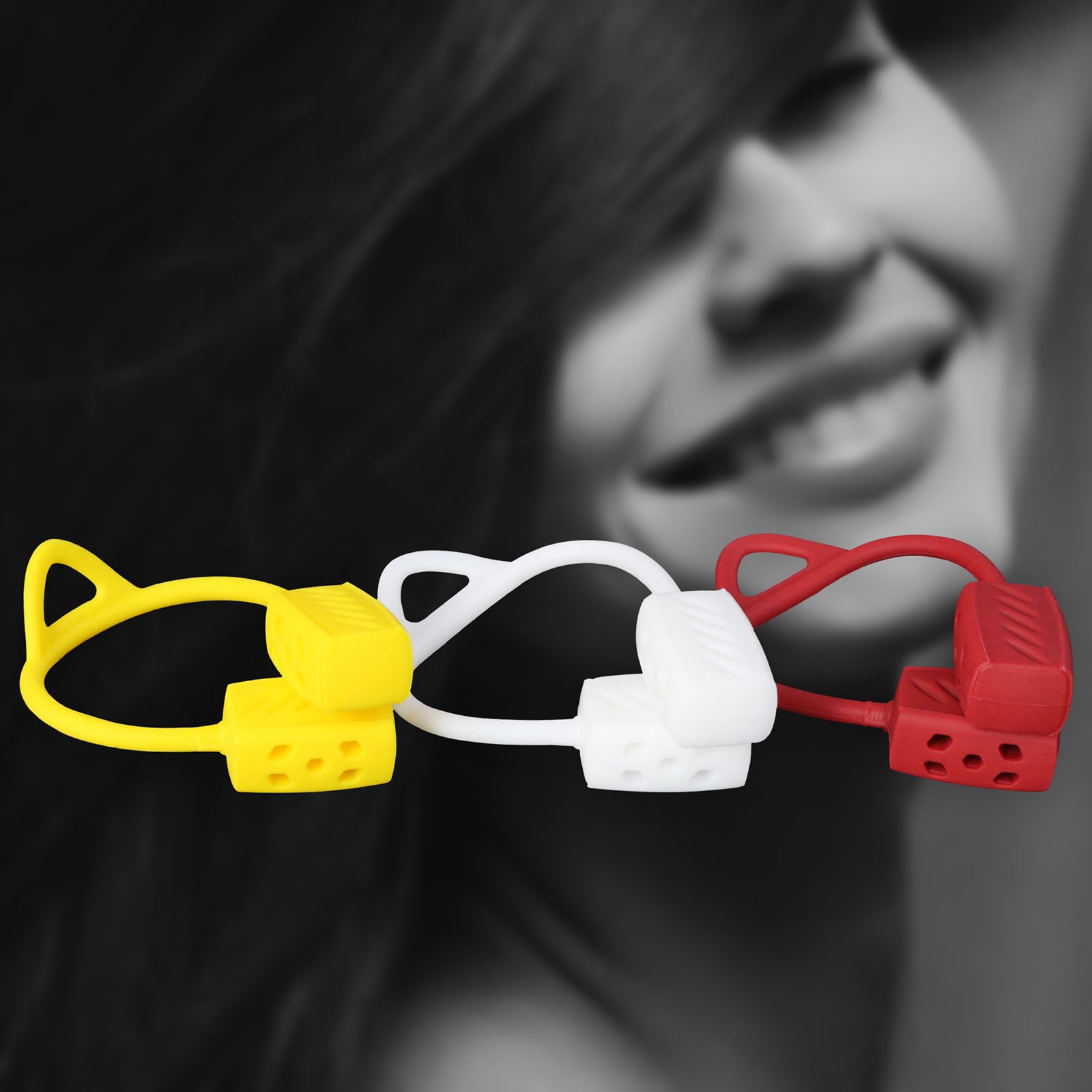 Jaw Line Exerciser Anti-Wrinkle Face Fitness Exercise Tool Yellow 30lbs