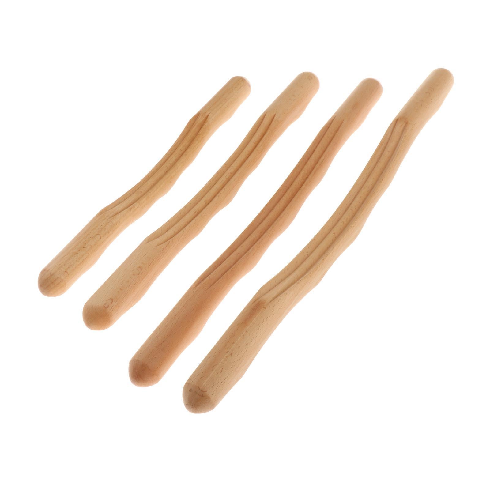 Wood Guasha Scraping Stick for Back Shoulder Neck Waist Legs  4Pcs Set