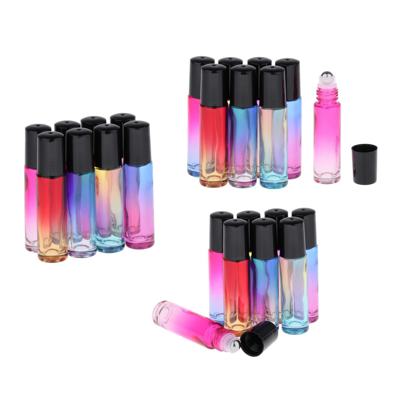 24pcs Roll on Glass Bottles Perfume Essential Oil Bottle Travel Gradient