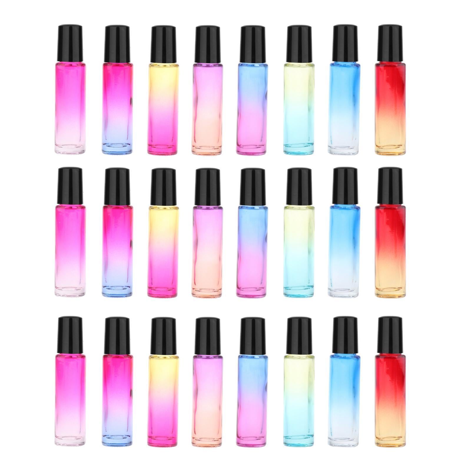 24pcs Roll on Glass Bottles Perfume Essential Oil Bottle Travel Gradient