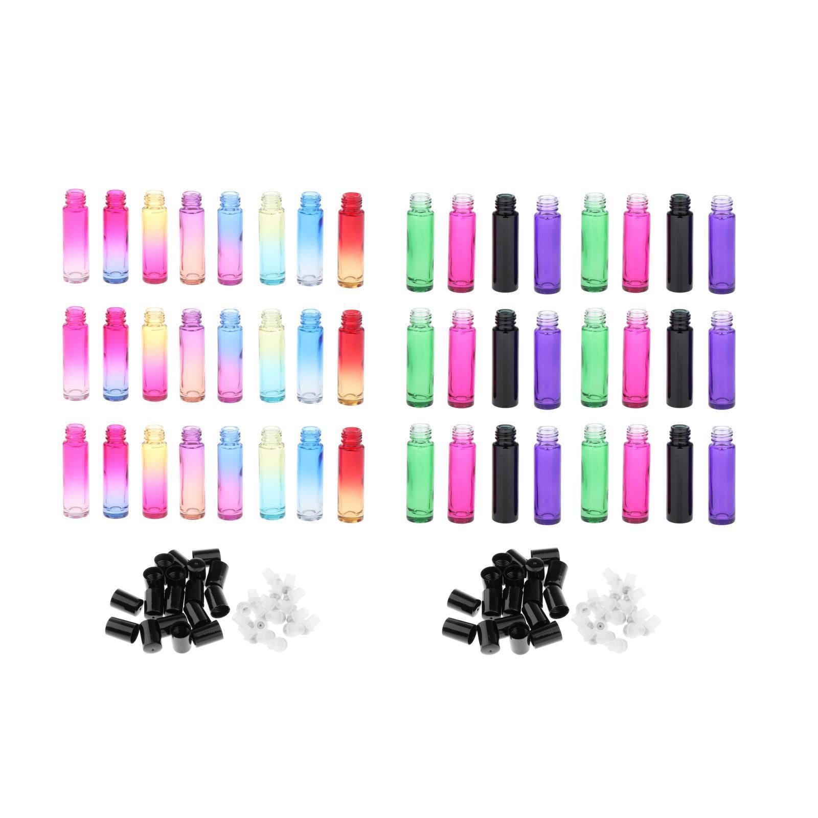 24pcs Roll on Glass Bottles Perfume Essential Oil Bottle Travel Gradient