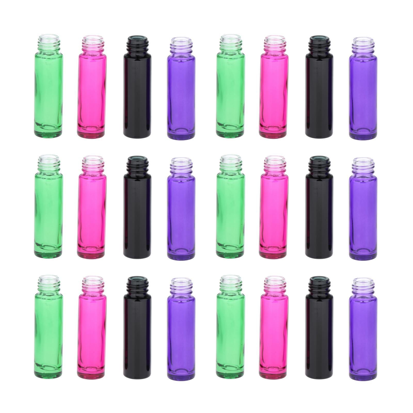 24pcs Roll on Glass Bottles Perfume Essential Oil Bottle Travel Color