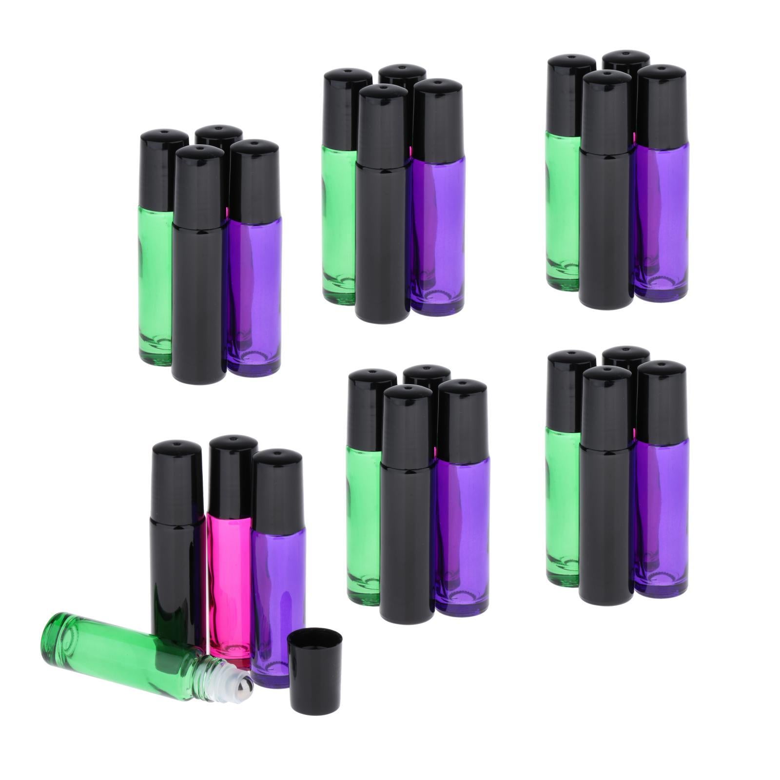 24pcs Roll on Glass Bottles Perfume Essential Oil Bottle Travel Color