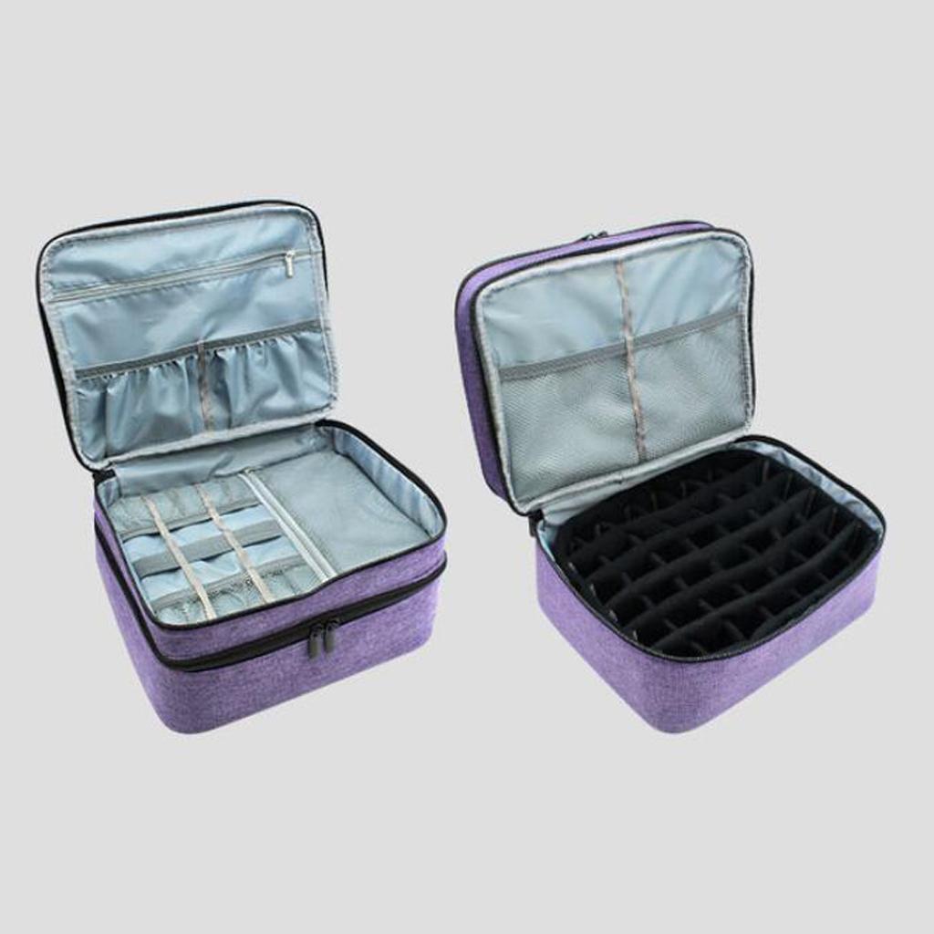 Nail Polish Holder Storage Case Box Organizer for 30 Bottle 5-15ml Purple