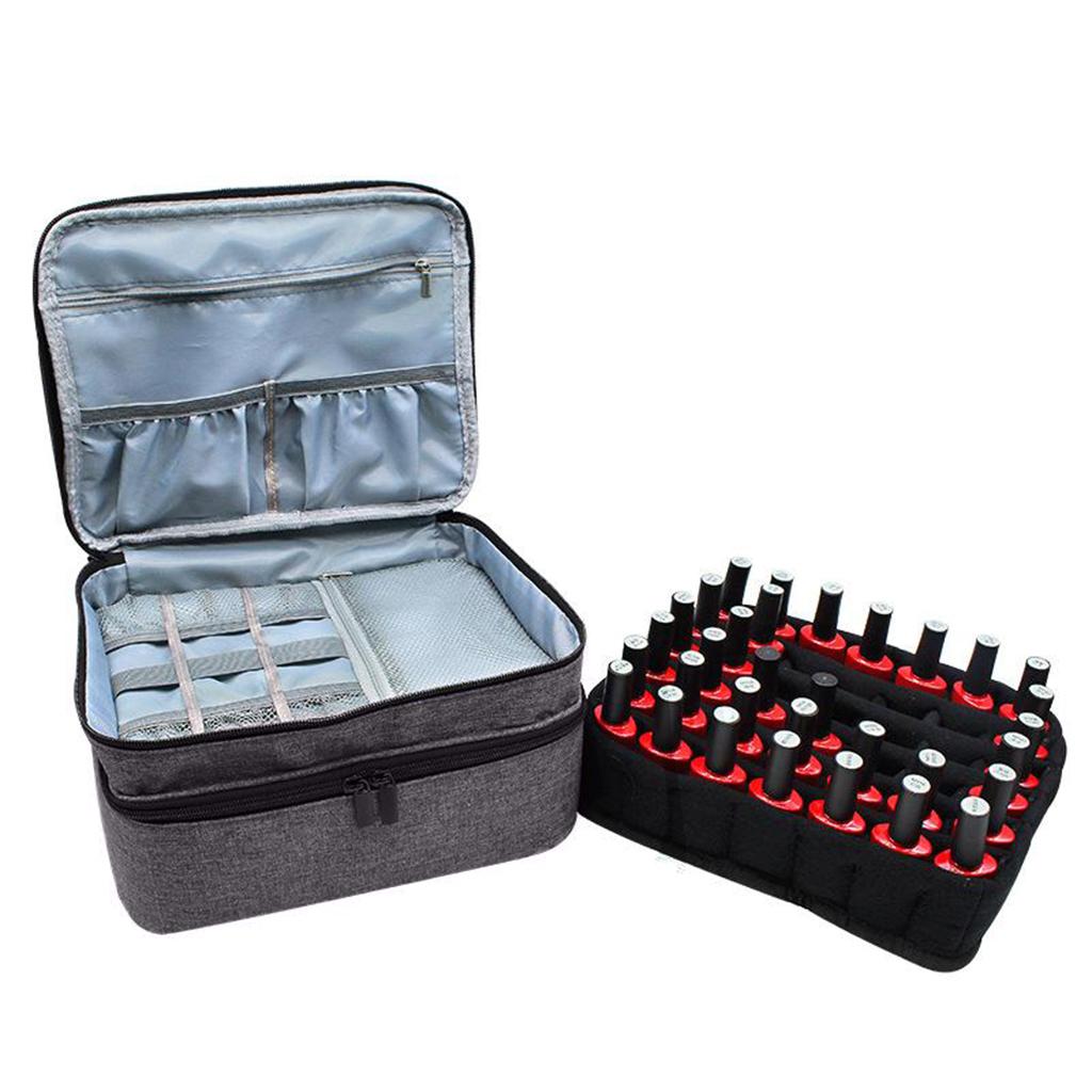 Nail Polish Holder Storage Case Box Organizer for 30 Bottle 5-15ml Black