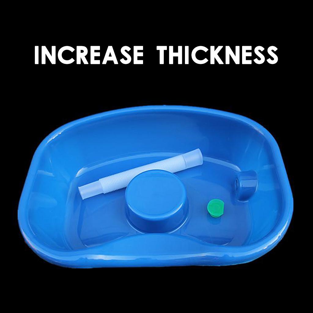 In Bed Shampoo Hair Washing Basin Bathing Aid for Disabled Elderly Pregnancy Dark Blue 70cm