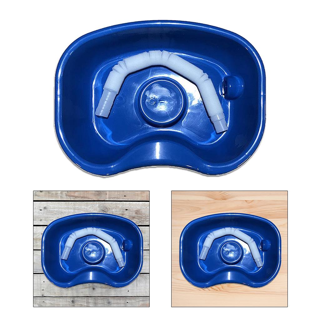 In Bed Shampoo Hair Washing Basin Bathing Aid for Disabled Elderly Pregnancy Dark Blue 150cm