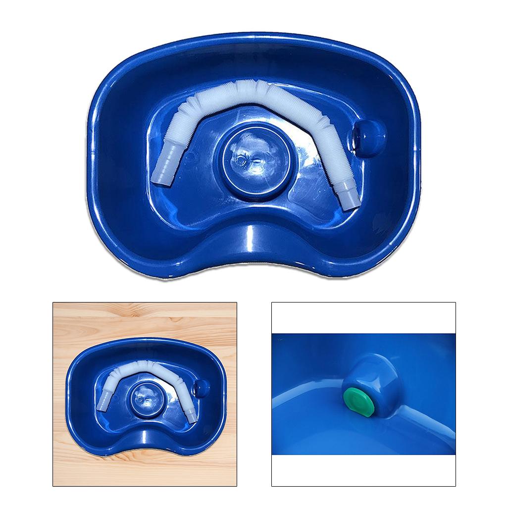 In Bed Shampoo Hair Washing Basin Bathing Aid for Disabled Elderly Pregnancy Dark Blue 150cm