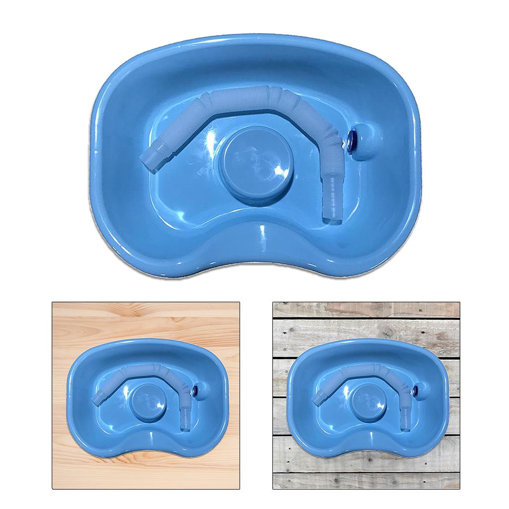 In Bed Shampoo Hair Washing Basin Bathing Aid for Disabled Elderly Pregnancy Light Blue 150cm